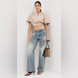 3.1 Phillip Lim Short Sleeve Cropped Sweatshirt Size Medium